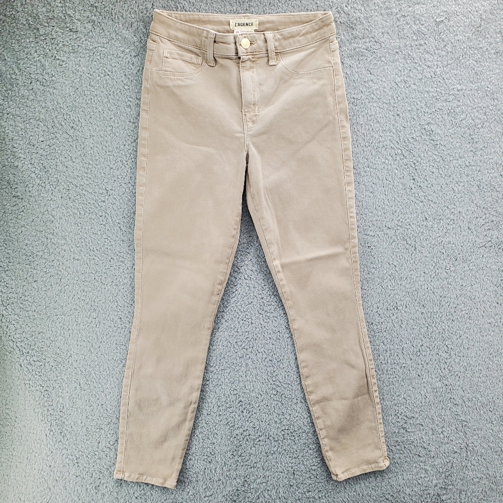 L'AGENCE Jeans Margot Skinny High Rise Jean Biscuit